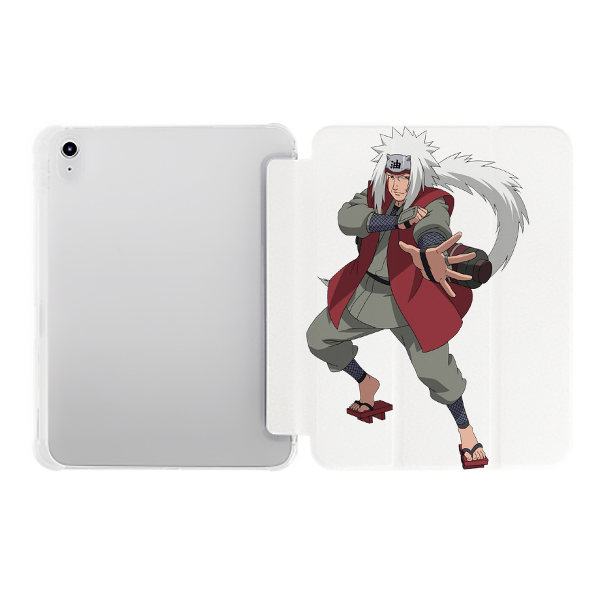 （画像用） NARUTO -ナルト- 自来也（じらいや） Jiraiya IPad ケース ペン収納付き 三つ折りスタンド PUレザー×シリコン 対応機種9.5/10.5/10.9インチ